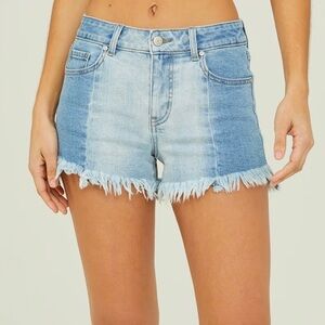 Altar’d State Kendall Two Tone Frayed Denim Jean Shorts Size 27